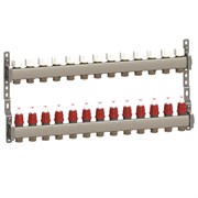 Коллектор General Fittings CX 1 х3/4 , 13вых., c клапанами, с расходомерами, сталь нерж. RBR91612401300
