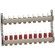 Коллектор General Fittings CX 1 х3/4 , 10вых., c клапанами, с расходомерами, сталь нерж. RBR91612401000