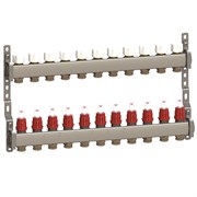Коллектор General Fittings CX 1 х3/4 , 11вых., c клапанами, с расходомерами, сталь нерж. RBR91612401100