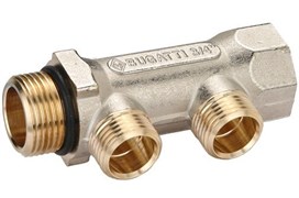 Коллектор Bugatti W4000 4220 3/4 х1/2 , 2вых., латунь 42200001