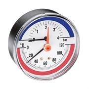 Термоманометр аксиальный F+R818, 80 мм, 0-4 бар, 0-120 С 10009464