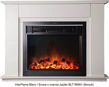 Деревянный камин (портал+очаг) InterFlame Blanc / Бланк с очагом Jupiter FX M Brass/Black M110103