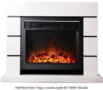 Деревянный камин (портал+очаг) InterFlame Nord / Норд с очагом Jupiter FX M Brass/Black M110108