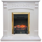 Пристенный электрокамин Royal Flame Sorrento с очагом Fobos FX Black/Brass M117987