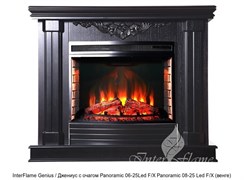 Деревянный камин (портал+очаг) InterFlame Genius / Джениус с очагом Panoramic 25 LED FX M110096