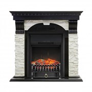 Комплект электрокаминов с искусственным камнем Royal Flame Dublin арочный сланец белый с очагом Fobos (Венге) M51342
