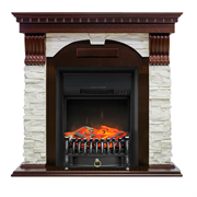Комплект электрокаминов с искусственным камнем Royal Flame Dublin арочный сланец белый с очагом Fobos/Majestic (Темный дуб) M51343