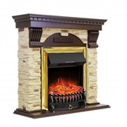 Комплект электрокаминов с искусственным камнем Royal Flame Dublin арочный сланец с очагом Fobos (Темный дуб) M51338