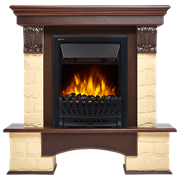 Комплект электрокаминов с искусственным камнем Electrolux EFP/P-1020LS с порталом Firelight Forte Classic камень бежевый, темный дуб M134361