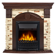 Комплект электрокаминов с искусственным камнем Electrolux EFP/P-1020LS с порталом Firelight Torre Classic камень сланец натуральный, темный дуб M134378