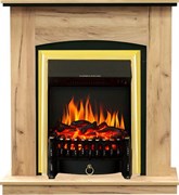 Пристенный электрокамин Royal Flame Barcelona дуб золотой с очагом Fobos FX Black/Brass M217884