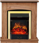 Пристенный электрокамин Royal Flame Barcelona дуб табачный с очагом Majestic FX Brass/Black M217887