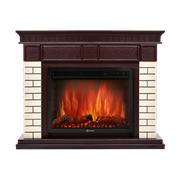 Угловой электрокамин Electrolux EFP/P-2520LS с порталом Firelight Bricks 25U (угловой) камень бежевый, шпон темный дуб M133081