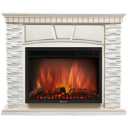 Угловой электрокамин Electrolux EFP/P-2520LS с порталом Firelight Porto 25 U сланец белый/белёный дуб M134439