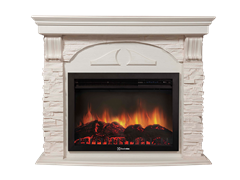 Угловой электрокамин Electrolux EFP/P-2520LS с порталом Firelight Torre 25U (угловой) камень белый, шпон белёный дуб M133027
