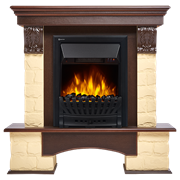 Угловой электрокамин Electrolux EFP/P-1020LS с порталом Firelight Forte Classic U (угловой) камень бежевый, темный дуб M134368