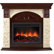 Угловой электрокамин Electrolux EFP/P-2520LS с порталом Firelight Torre 25 U камень слоновая кость, темный дуб M134864