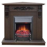 Угловой камин с эффектом живого пламени Real-Flame Dominica Corner STD/EUG DN с очагом Fobos s Lux BL/BR, Majestic s Lux BL/BR M66260