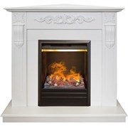 Камин угловой электрический с 3D эффектом пламени Real-Flame Dominica Corner STD/EUG WT с очагом 3D Olympic M67627
