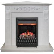 Угловой электрокамин Real-Flame Dominica Corner STD/EUG WT с очагом 3D Oregan M67628