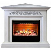 Стильный угловой электрокамин с 3D эффектом пламени Real-Flame Leticia Corner 26 WT с очагом 3D Helios 26 M67849