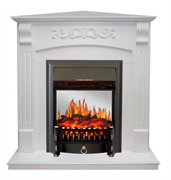 Угловой электрокамин Royal Flame Sorrento угл. (Белый) c очагом Fobos FX Black/Brass M210709