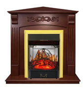 Угловой электрокамин Royal Flame Sorrento угл.(Орех) c очагом Majestic FX Brass/Black M210714
