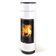 Дровяная печь THORMA DELIA Ceramic PLUS, черная/керамика белая M201190