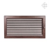 Вентиляционная решетка для камина Kratki 22х37 черная/медь пористая с жалюзи 22/37MX M111297