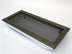 Вентиляционная решетка для камина Kratki 17х37 Оскар черная/латунь 37OCZ M111447