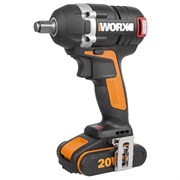 Гайковерт аккумуляторный WORX BL WX279, 20В, бесщеточный, 2Ач x2, кейс 608-069223