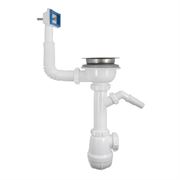 B0146 Сифон для мойки 3 1/2  х40 с прямоугольным переливом, отводом для стир. маш. EТТ000015819