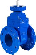 Задвижка клиновая REON RSV02 Ду150 Ру16 с обрезиненным клином, фланцевая синяя, корпус - чугун, уплотнение - EPDM, с голым штоком D040-07017