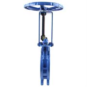 Задвижка шиберная ножевая Benarmo Ду80 Ру16 двусторонняя, межфланцевая, клин - однодисковый, шпиндель - невыдвижной, корпус - чугун, уплотнение - NBR, со штурвалом D040-02552