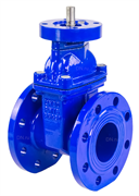 Задвижка клиновая 30ч939р DN GVWN1414E-2W-F Ду80 Ру16 фланцевая, с обрезиненным клином, с невыдвижным шпинделем, корпус - чугун GGG-50, уплотнение - EPDM, цвет - синий, под электропривод D040-07304