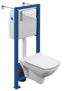 Комплект унитаз с инсталляцией CERSANIT CARINA XL CO DPL EO slim с сиденьем дюропласт с микролифтом тонкое + VECTOR + кнопка CORNER, 64119 T0048000