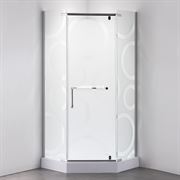 Душевой уголок COMFORTY 31NR, матовое стекло с рисунком круги, с поддоном, 900*900*1975 T0050446