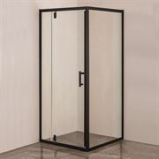 Душевой уголок COMFORTY 30B, прозрачное стекло, черный профиль, с поддоном, 900*900*1950 T0050151