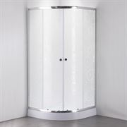 Душевой уголок COMFORTY 34P прозрачное стекло с рисунком узоры, с поддоном, 900*900*1950 T0050159