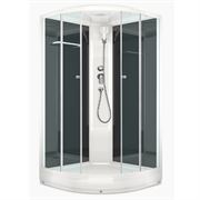 Душевая кабина DOMANI-SPA Delight Slim 99 низкий поддон, прозр. стекло, задн.черная стекл. панель, б/э, DS01DS99LBCl00 T0046570