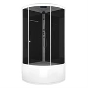 Душевая кабина DOMANI-SPA Simple 99 high V1.2 900*900*2180, с крышей, высокий поддон, черная стеклянная задняя панель, прозрачное стекло, б/э, DS01Sm99HBCl00-V1.2 T0046615