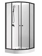 Душевая кабина Loranto 100x100x(190+15)см с низким поддоном 15см, прозрачное закаленное стекло 5 мм, профиль черный, CS-21800-100 T0062149