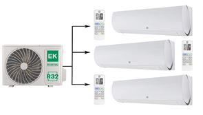 Мульти сплит-система на 3 комнаты Euroklimat Futura EKSF-20HNSх3/EKOG-70HIS3 M215350