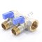 Коллектор General Fittings 6200 3/4 х1/2 , 2вых., c шаровыми кранами, латунь никелир. 620056N0504B2A~ - фото 4497417