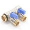 Коллектор General Fittings 6200 3/4 х1/2 , 2вых., c шаровыми кранами, латунь никелир. 6200R6N0504B2A - фото 4497533