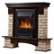 Классический портал для камина Firelight Forte Wood Classic камень коричневый, шпон темный дуб M231358 - фото 4758961